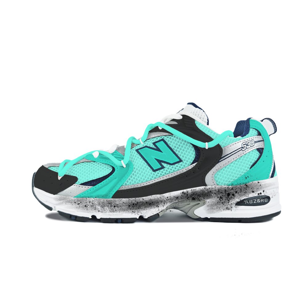New Balance NB 530 Abrasion Resistant Slip Resistant Low Top Running Shoes Unisex White Green