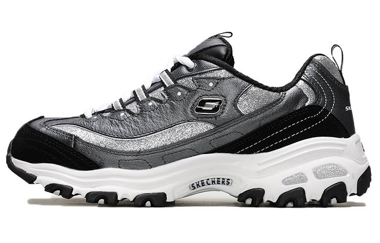 Skechers D'Lites 1.0 Low Top Running Shoes Black/Silver Women's