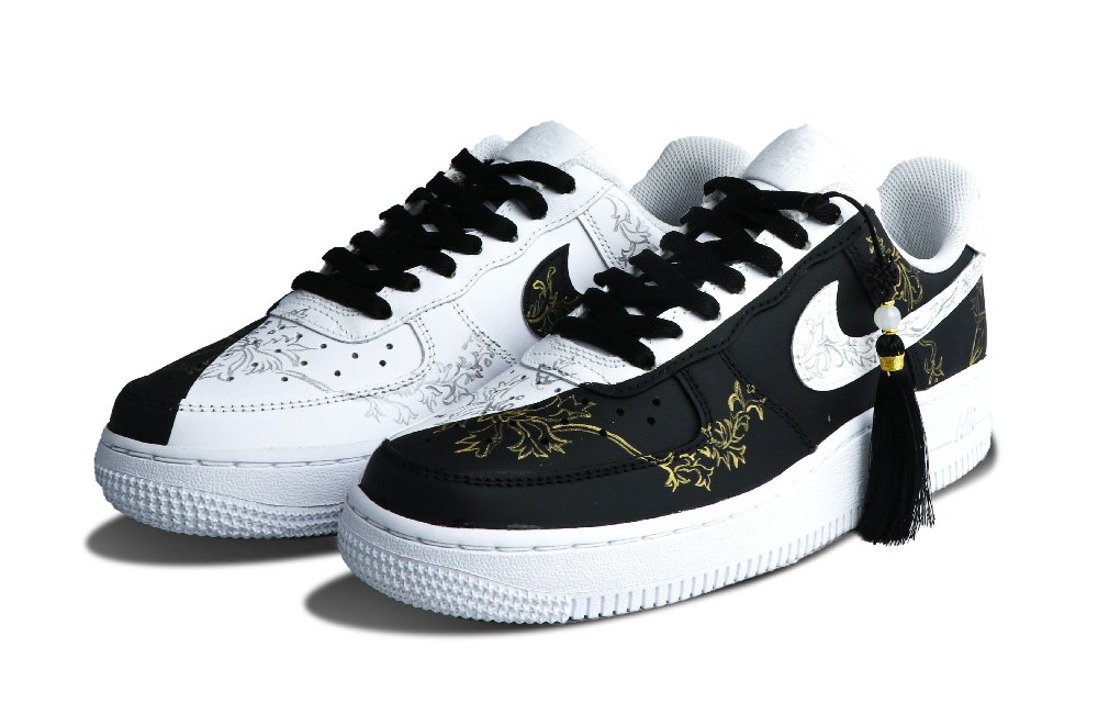 Nike Air Force 1 Slip-Resistant Cushioning Low-Top Skateboard Shoes Women's Black White
