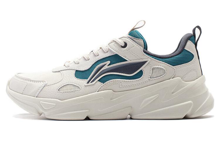 LiNing Stream Fireflies Cushioning Anti-Slip And Wear-Resistant Low-Top Casual Shoes Men's White Blue