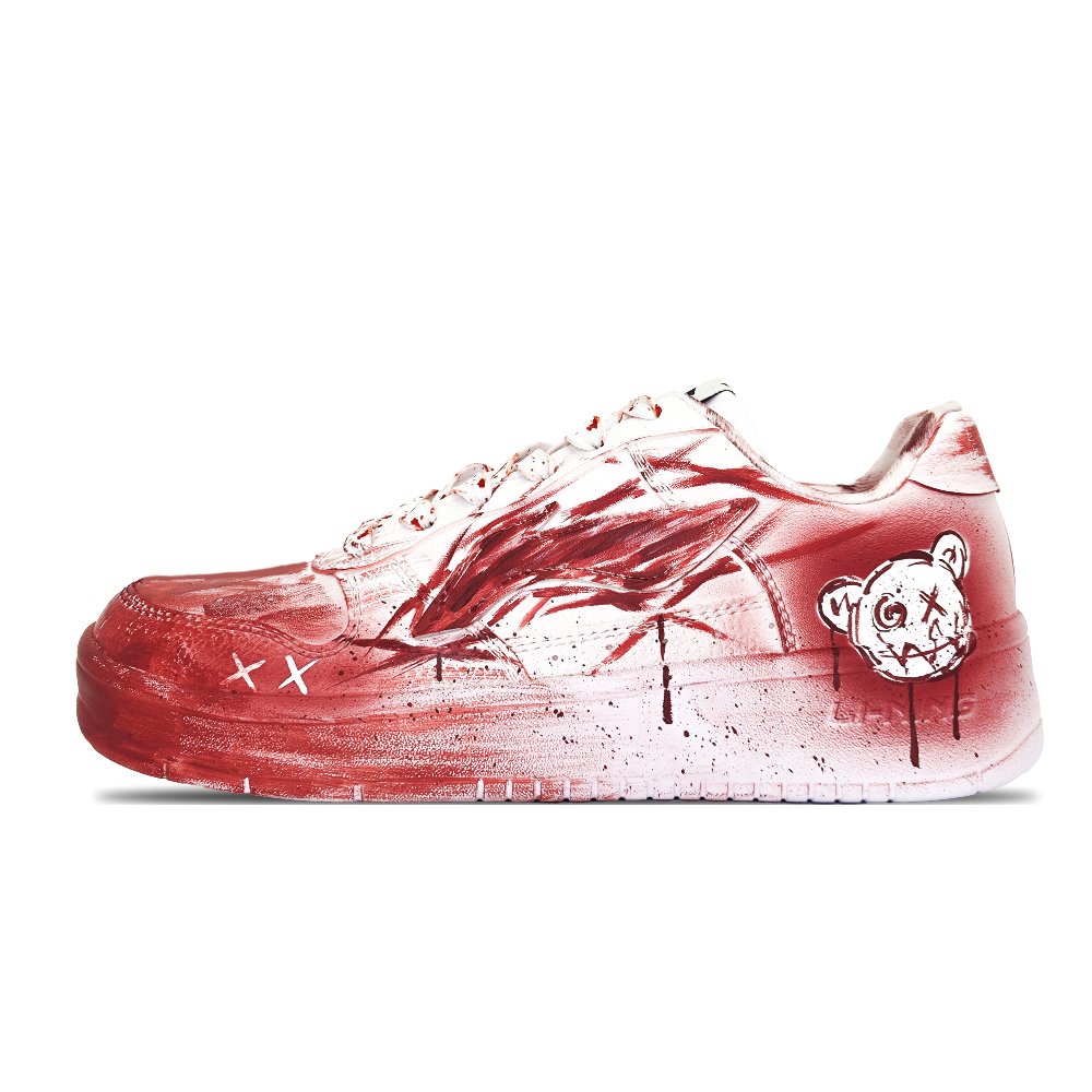 LiNing Pontoon Boats Slip Resistant Cushioning Abrasion Resistant Low Top Skateboard Shoes Men's White Red