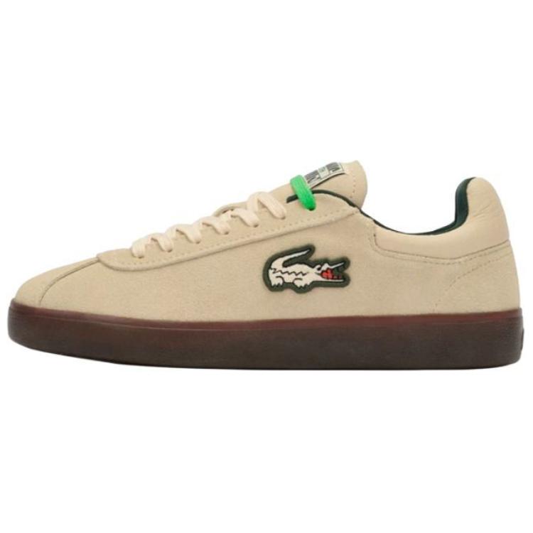 LACOSTE BASESHOT Anti Slip Wear Resistant Low Top Skateboard Shoes Women's Light Brown