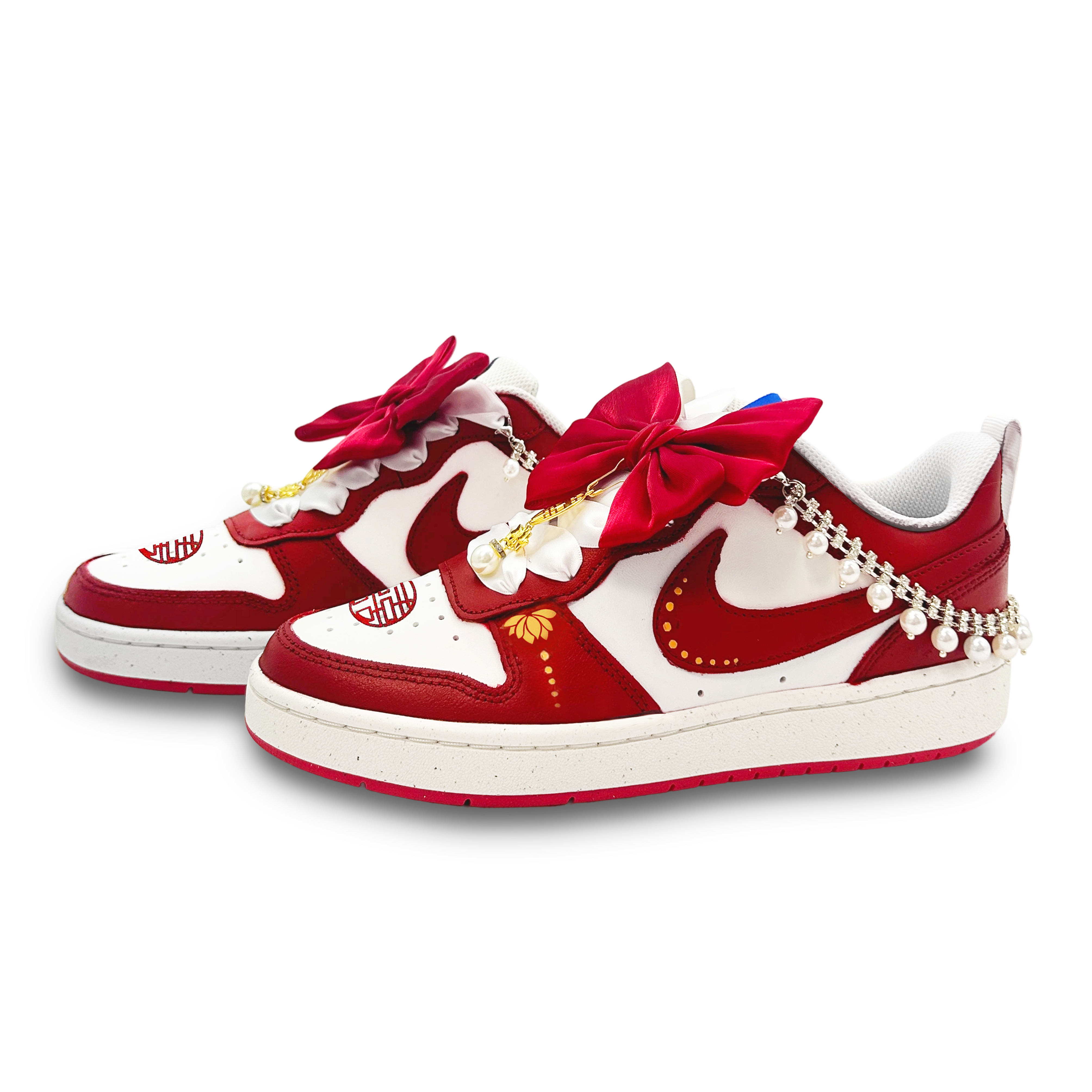 Nike Court Borough Lilith Bride Abrasion Resistant Breathable Low top Skateboard Shoes Women's White Red купить в интернет-магазине Yoocart с быстрой доставкой по России.