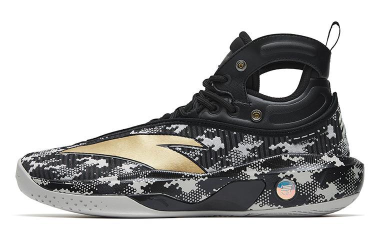 ANTA KT8 Basketball Shoes Men High-Top Black Camouflage
