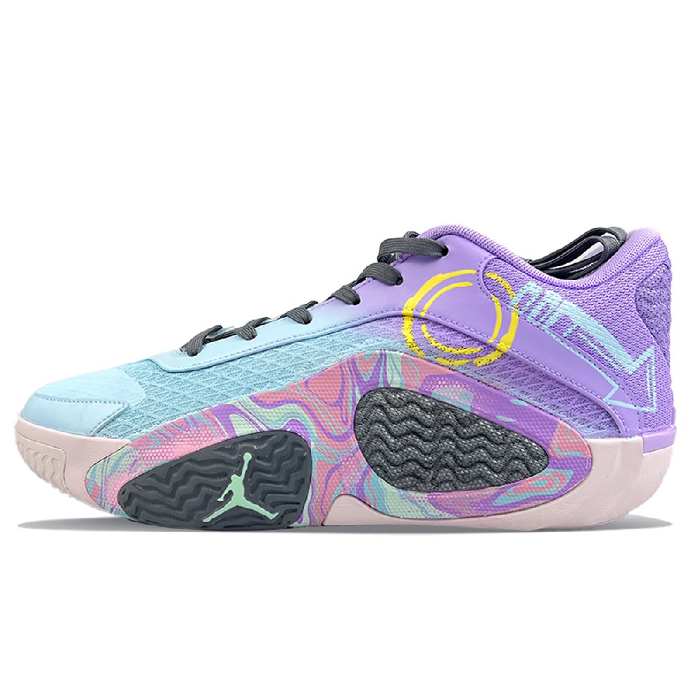 Jordan Tatum 2 'Easter' PF Anti-Slip Wear-Resistant Low-Top Basketball Shoes Men's Beige Purple