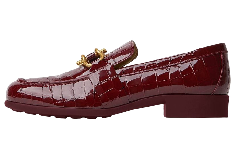 Bottega Veneta Embossed Glossy Loafers Women's