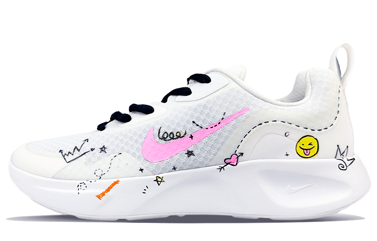Nike Wearallday Cushioning Anti-Slip And Wear-Resistant Low-Top Running Shoes Men's Pink White