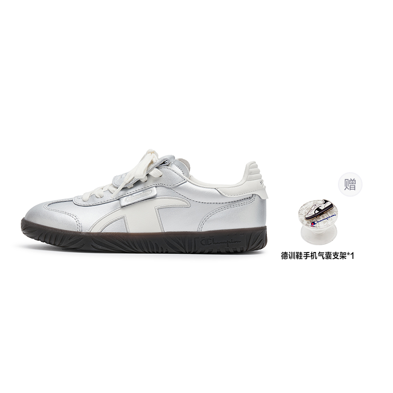 Champion Champ T Trainer T Head Army Trainers Low Top Skateboard Shoes Women's Silver