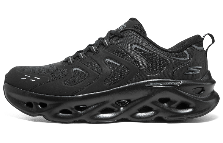 Skechers Anti-Slip Wear-Resistant Low-Top Running Shoes Men's All Black