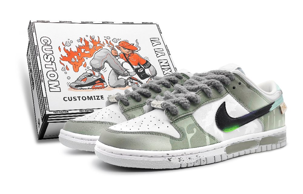 Nike Dunk Slip-Resistant Cushioning Low-Top Skateboard Shoes GS Turquoise