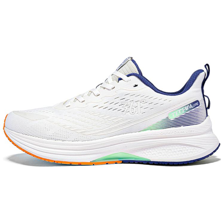 361° Anti Slip Wear Resistant Low Top Running Shoes Men's White Blue