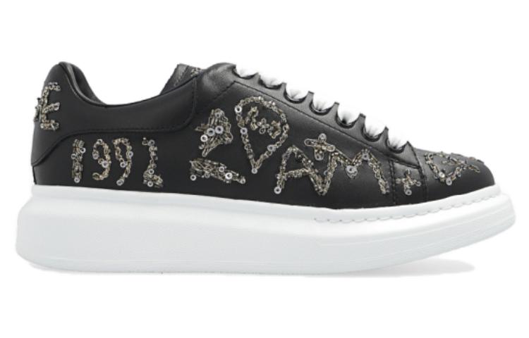 Alexander McQueen Oversized Sneaker Low-Top Stylish Skateboarding Shoes Women's Black