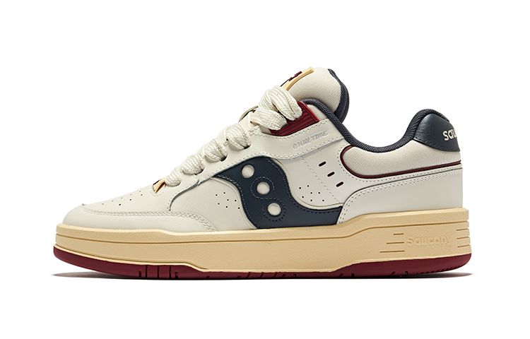 Saucony CHILLTIME Slip-Resistant Low-Top Running Shoes Unisex Beige Blue Red