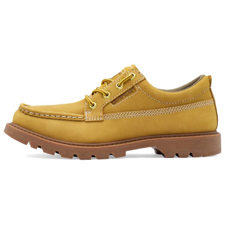 CAT Low-Top Casual Shoes Men's Dark Brown/Yellow