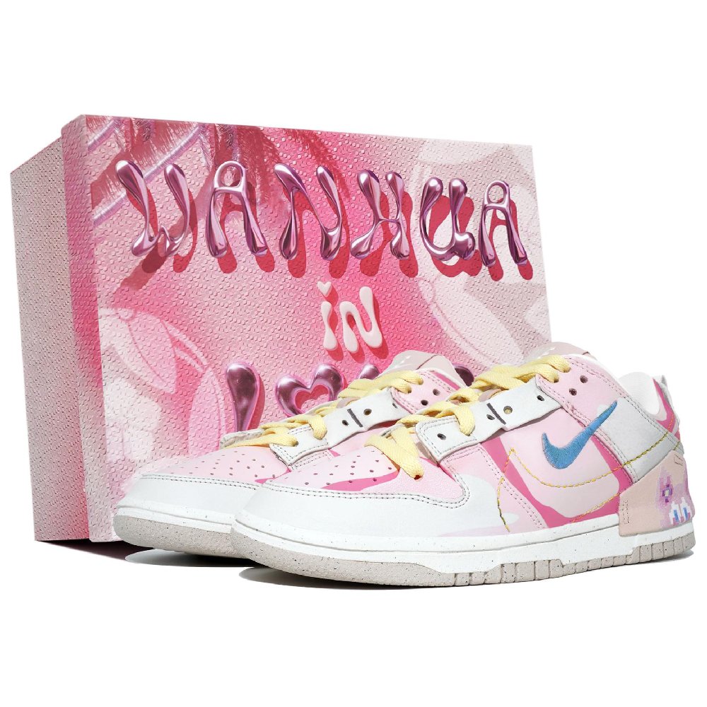 Nike Dunk Disrupt 2 'Pink Oxford' Wanhualei, Shanghai's Leading Lady, Box Low Top Skateboard Shoes Women's White Pink