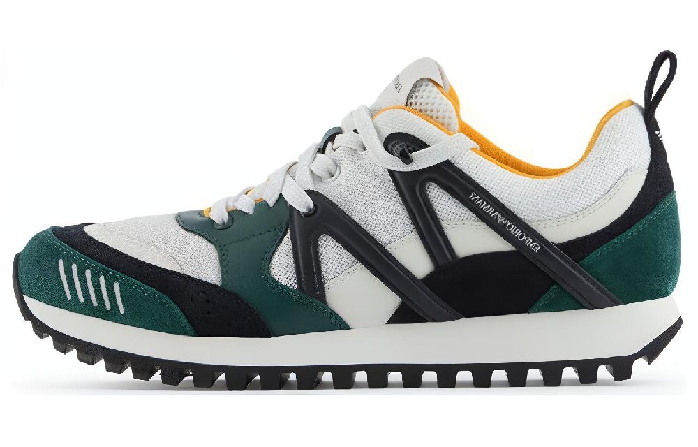 EMPORIO ARMANI Abrasion Resistant Low Top Casual Shoes Men's White Green
