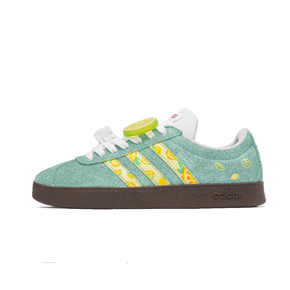 Adidas VL COURT 2.0 Lemon Soda Abrasion Resistant Low Top Skateboard Shoes Unisex Green