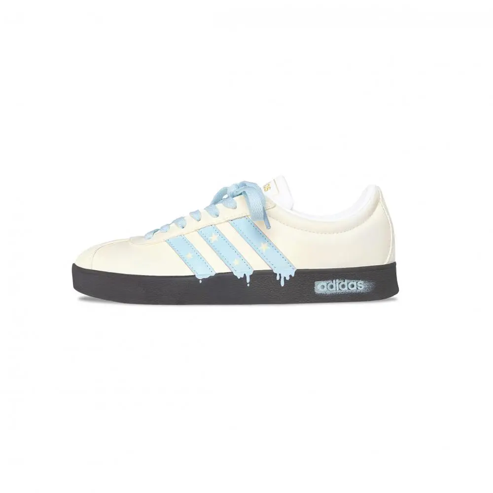 Adidas VL COURT 2.0 Coconut Milk Stars Lightweight Low top Skateboard Shoes Unisex Yellow Blue