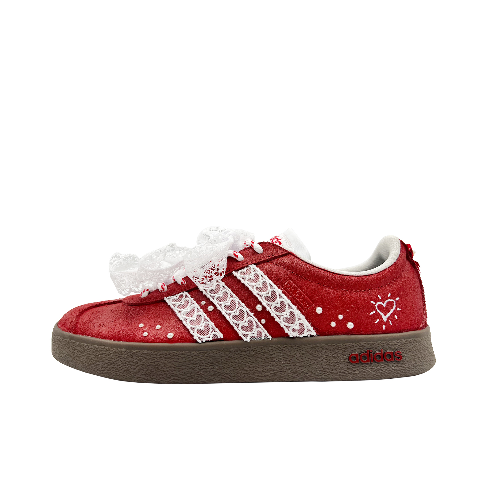 Adidas VL Court 2.0 Skateboard Shoes Unisex Low top Red/White