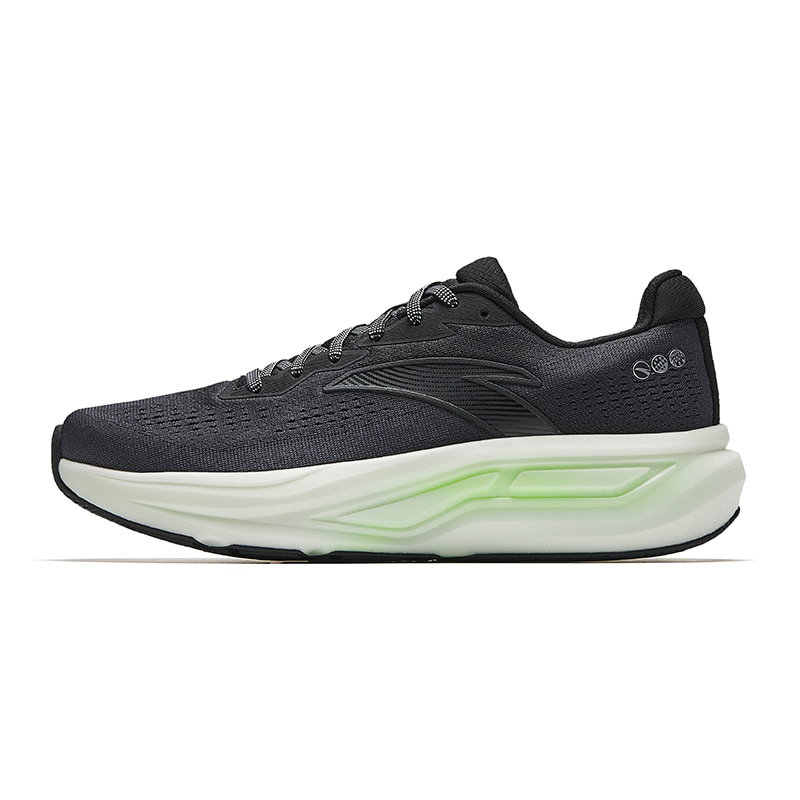 Anta Shock Absorbers Rebound Low Top Casual Running Shoes Men's Basic Black