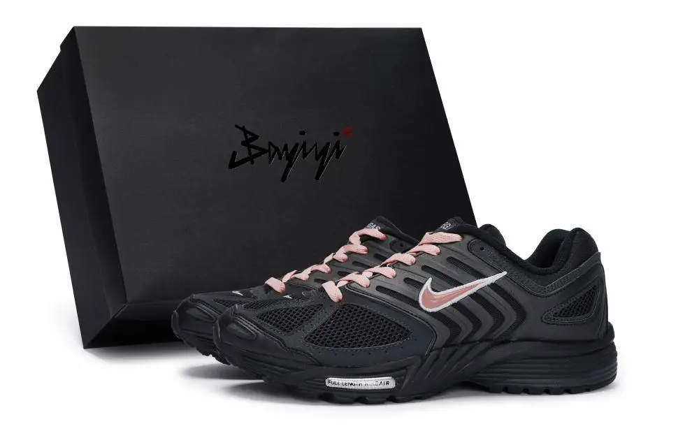 Nike Air Pegasus 2K5 Anti Slip Wear Resistant Low Top Running Shoes Unisex Black Flesh Pink