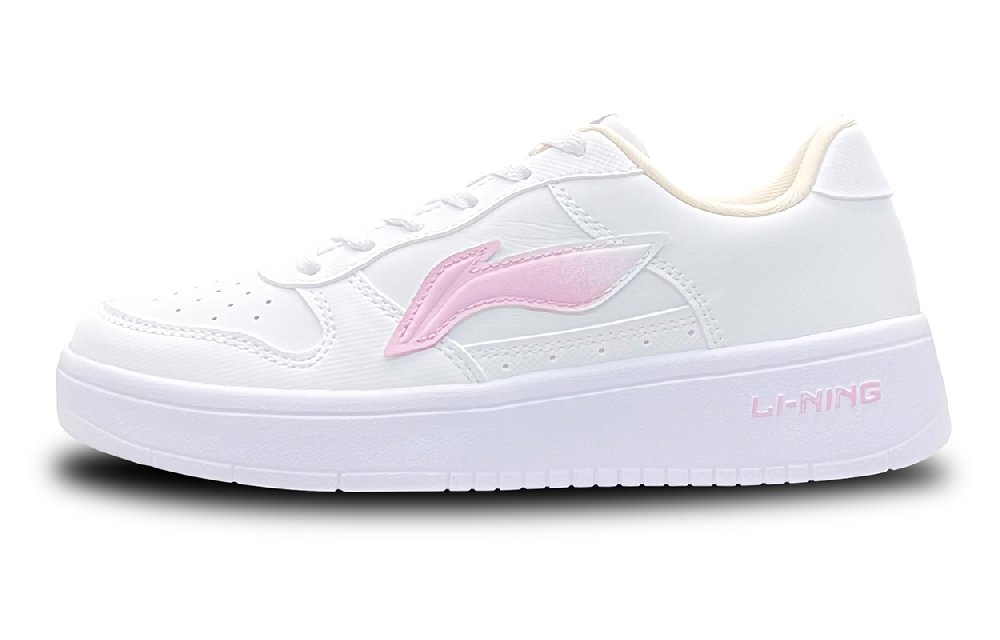 LiNing Pontoon Boats Anti Slip And Wear Resistant Height Increasing Low top Skateboard Shoes Women's Pink
