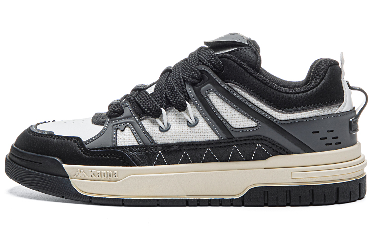 Kappa Wear-Resistant Slip-Resistant Lightweight Low-Top Skateboard Shoes Unisex Black White