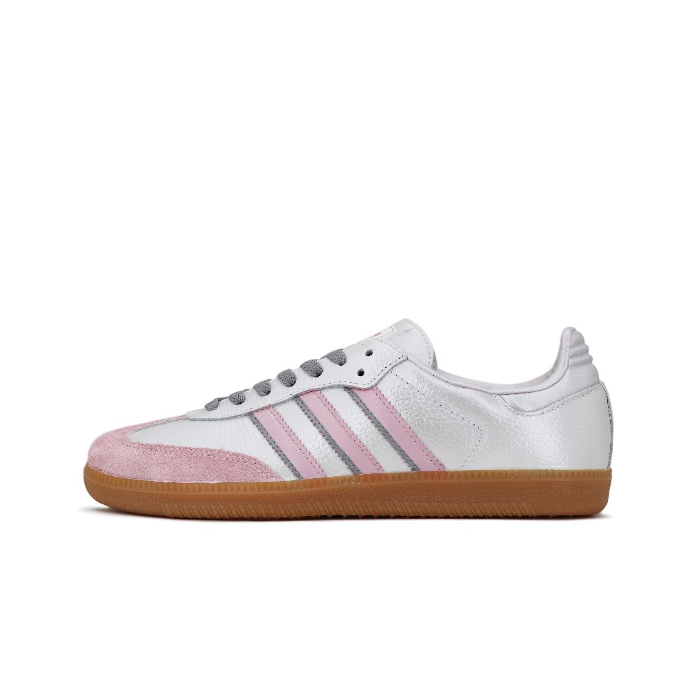 Adidas Originals Samba Anti Slip Wear Resistant Low Top Skateboard Shoes Women's Silver Pink
