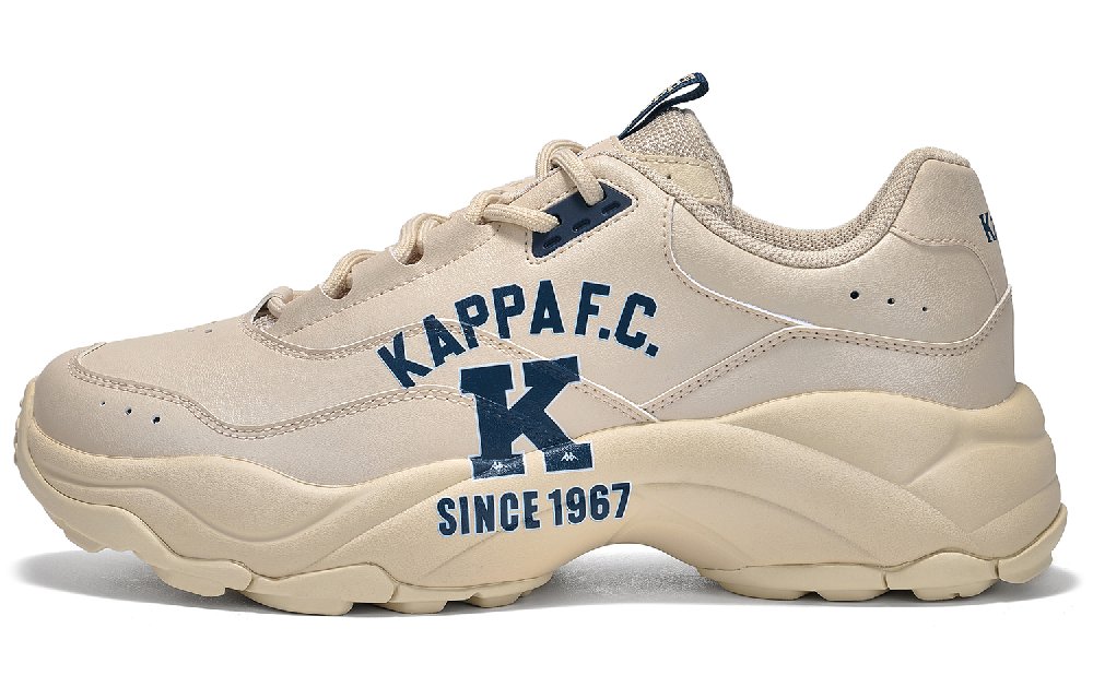 Kappa Anti-Slip Wear-Resistant Low-Top Chunky Sneakers Unisex Beige Yellow