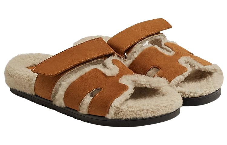 HERMES Chypre Slip Resistant Slide Slippers Women's Brown купить в интернет-магазине Yoocart с быстрой доставкой по России.