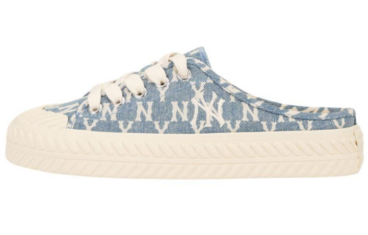 MLB Playball Mule Mono Denim Wear-Resistant Low-Top Canvas Shoes Unisex Blue
