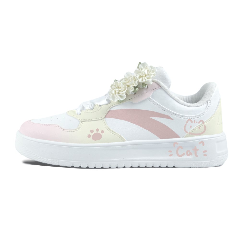 Anta Relaxed Slip Resistant And Abrasion Resistant Coverage Low Top Skateboard Shoes Unisex Yellow Pink