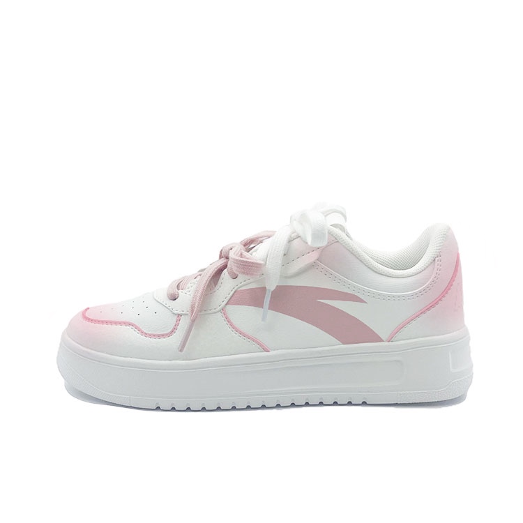 Anta Relaxed Anti Slip Wear Resistant Low Top Skateboard Shoes Unisex Pink