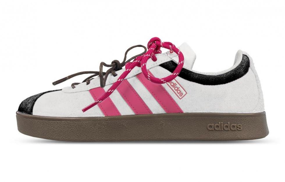 Adidas Neo Vl Court Impact Resistance Low-Top Skateboard Shoes Unisex Black Pink White