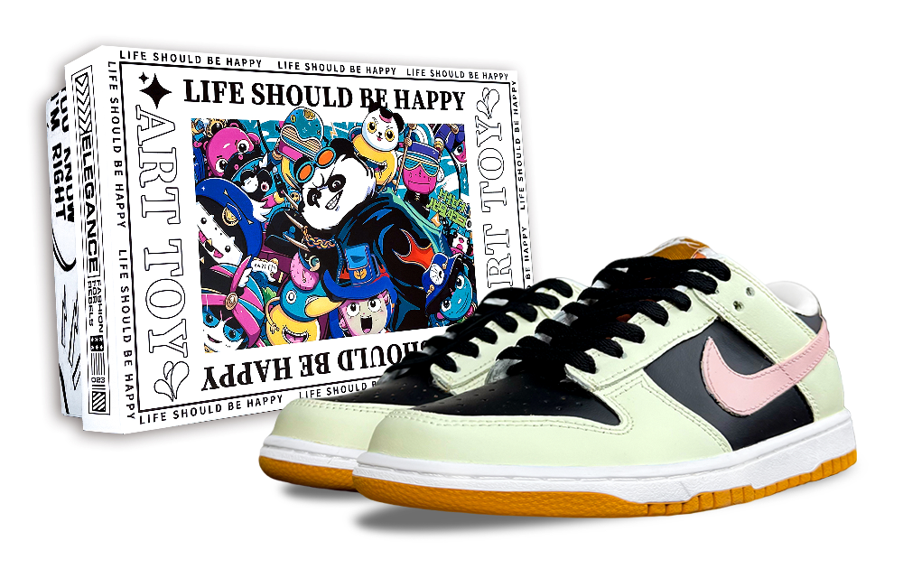 Nike Dunk Skateboard Shoes Unisex Low Top Black Pink