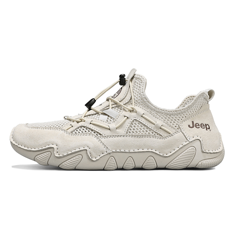 Jeep Abrasion Resistant, Lightweight, And Breathable Low Top Casual Shoes Men's Beige Black