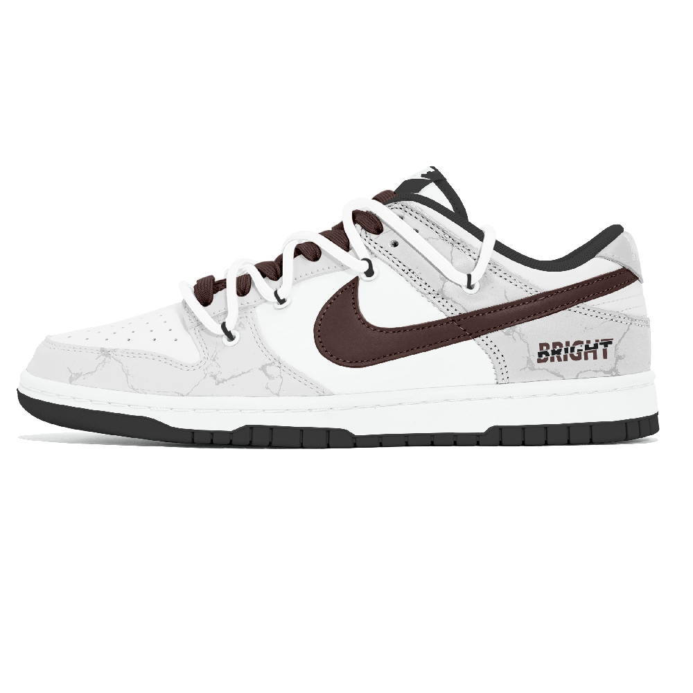 Nike Dunk Lemon Joy Abrasion Resistant Low Top Skateboard Shoes Unisex White Brown