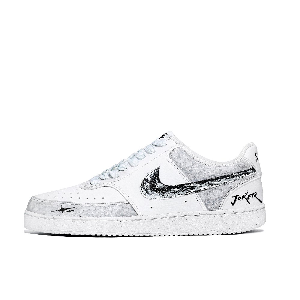 Nike Court Vision 1 Double Star Joker King Abrasion Resistant Balance Low Top Skateboard Shoes Unisex Light Gray