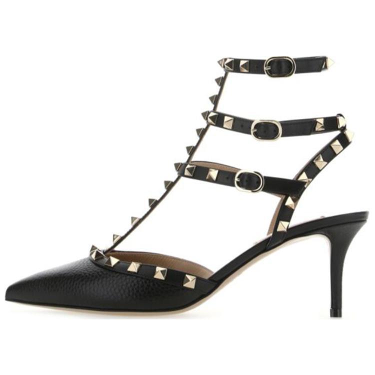 Valentino Rockstud Garavani Slim Heel High Heels 6.5cm Women's Black