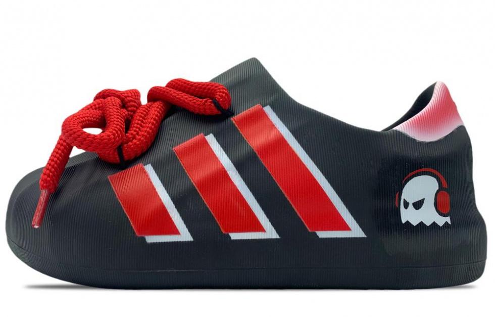 Adidas Originals AdiFOM Superstar Non-slip Lightweight Low-Top Casual Shoes Unisex Black Red