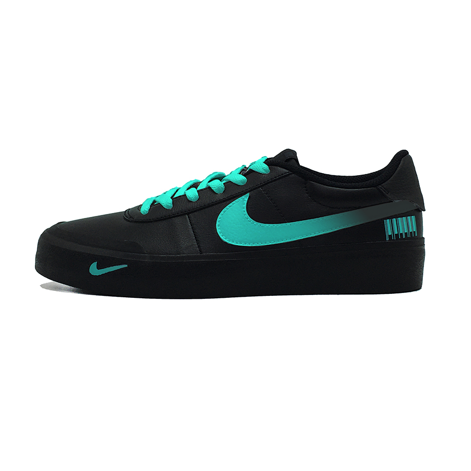 Nike Court Shot Qingyun Wear resistant And Lightweight Low Top Skateboard Shoes Unisex Black Green