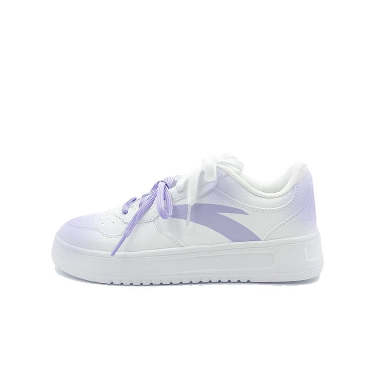 Anta Relaxed Anti Slip Wear Resistant Low Top Skateboard Shoes Unisex Purple