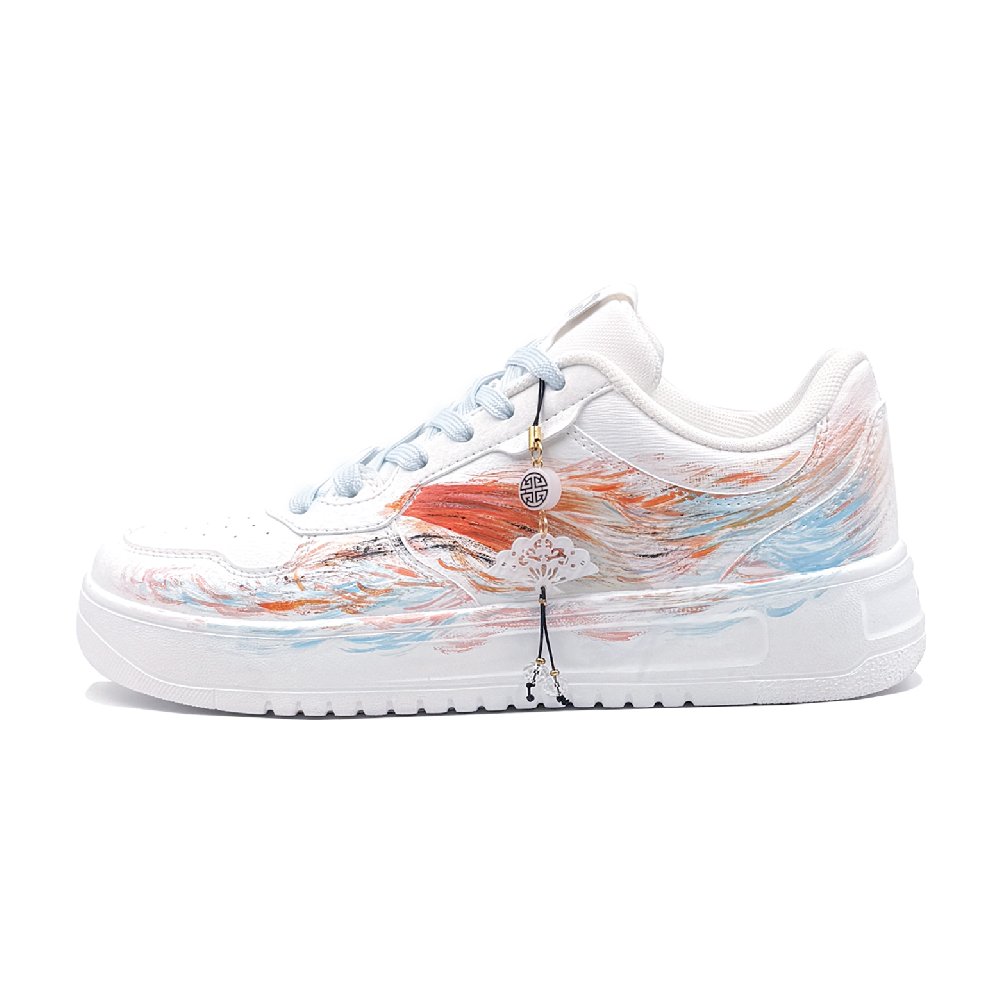 Anta Relaxed Coverage Abrasion Resistant, Breathable Low Top Skateboard Shoes Unisex Orange Blue