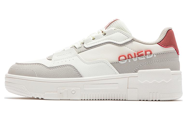 361° Anti-Slip Wear-Resistant Low-Top Skateboard Shoes Women's White Gray Red