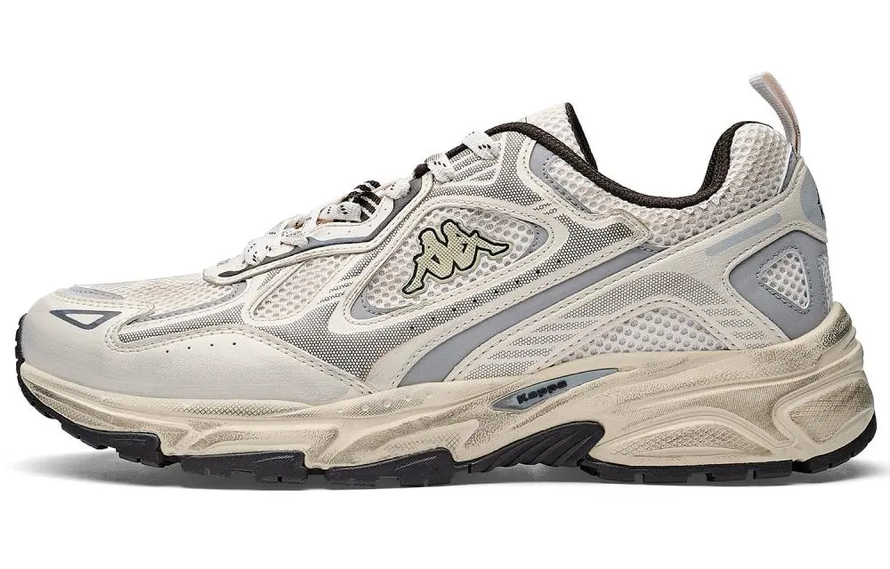 Kappa Abrasion Resistant Breathable Slip Resistant Low top Running Shoes Unisex Silver Gray