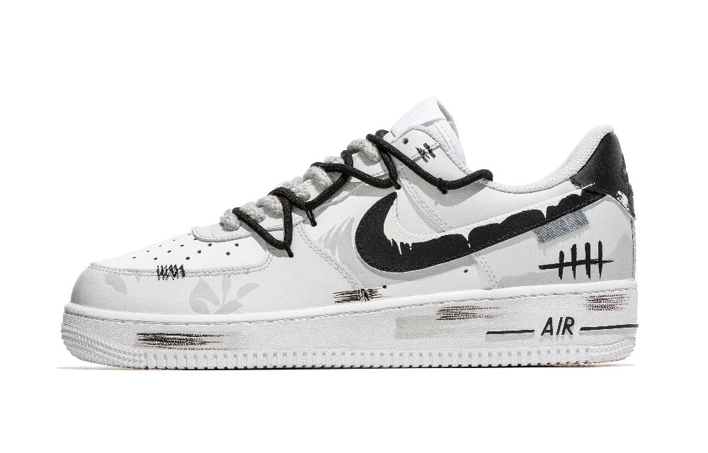 Nike Air Force 1 Mad Creation Snowfall Qinghuan Anti-Slip Wear-Resistant Low-Top Skateboard Shoes Unisex Gray