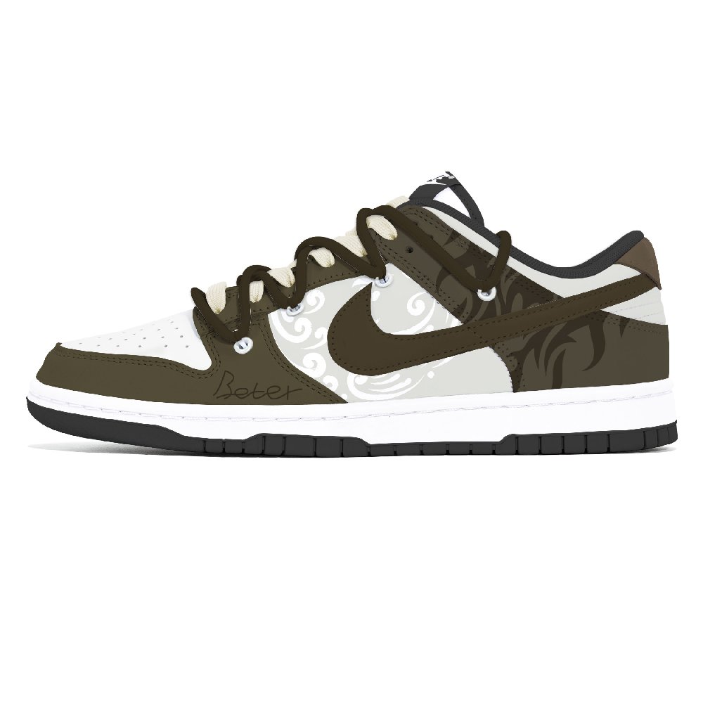 Nike Dunk Dust-Catching Anti-Slip And Wear-Resistant Lightweight Low-Top Skateboard Shoes Unisex White Brown
