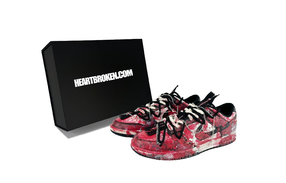 Nike Dunk Slip Resistant Cushioning Abrasion Resistant Low Top Skateboard Shoes Unisex Black Red White