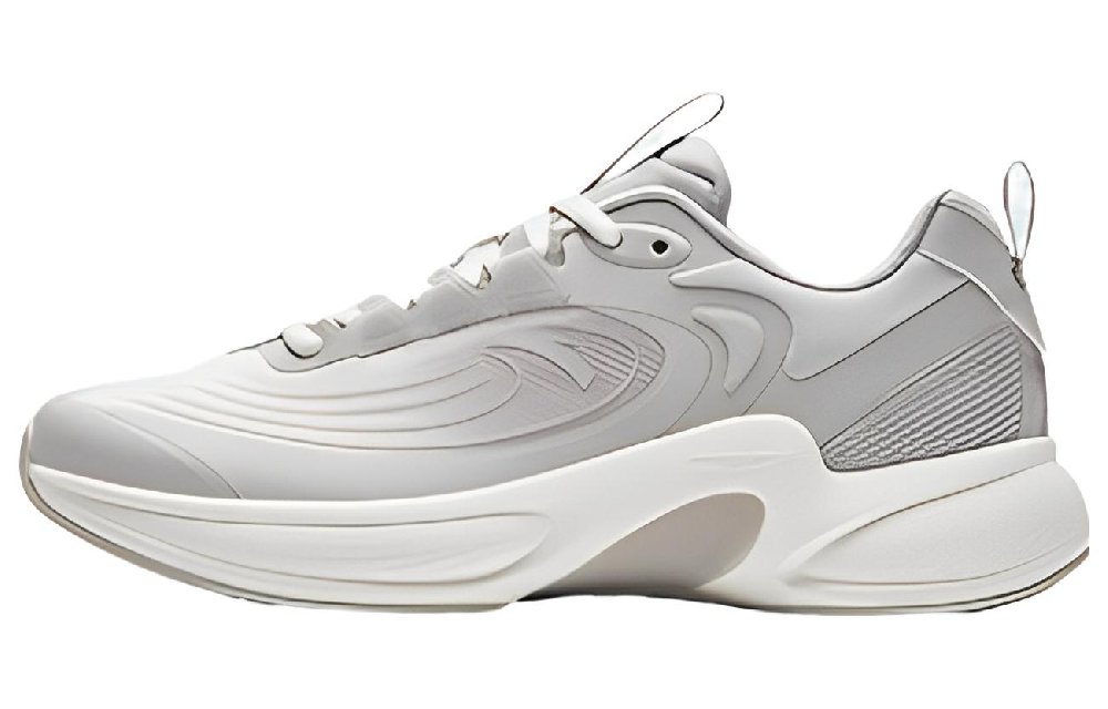Anta C37+ Cushioned Slip-Resistant Low-Top Running Shoes Men's Gray White