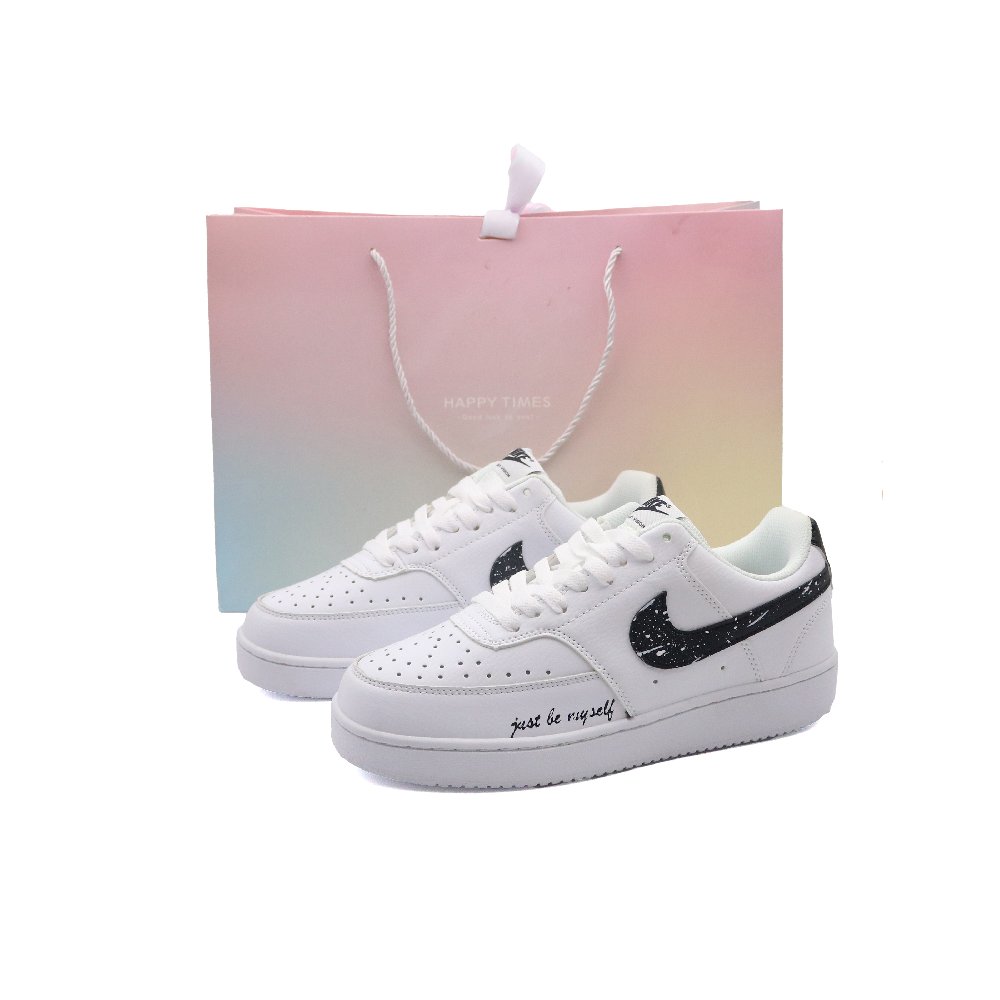 Nike Court Vision Skateboard Shoes Unisex Low Top Black/White